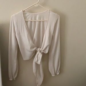 White Hollister cardigan that is a small